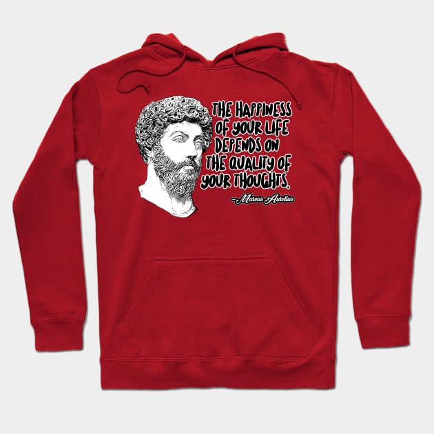 Marcus Aurelius Philosophy Statement Design Hoodie by DankFutura